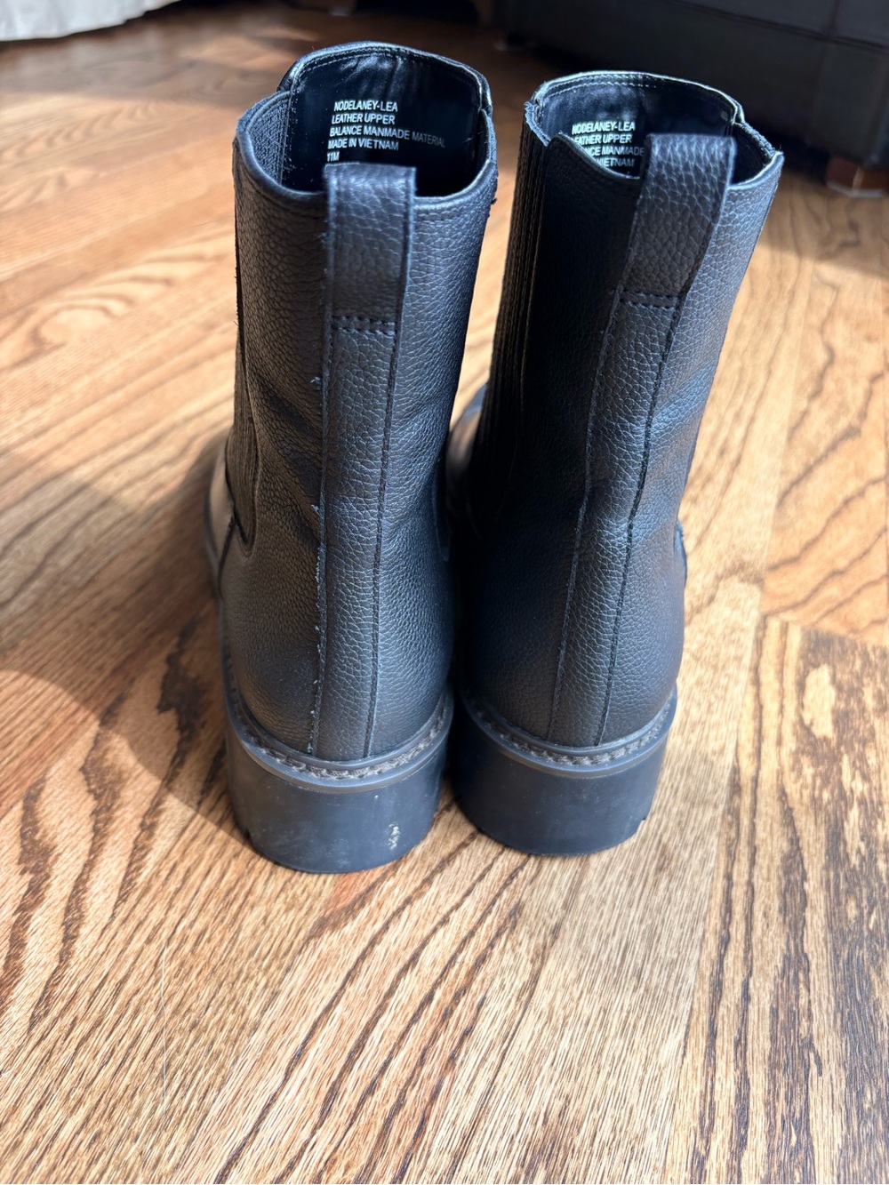 Nordstrom Women's Black Leather Chelsea Combat Boots - Picture 2 of 5